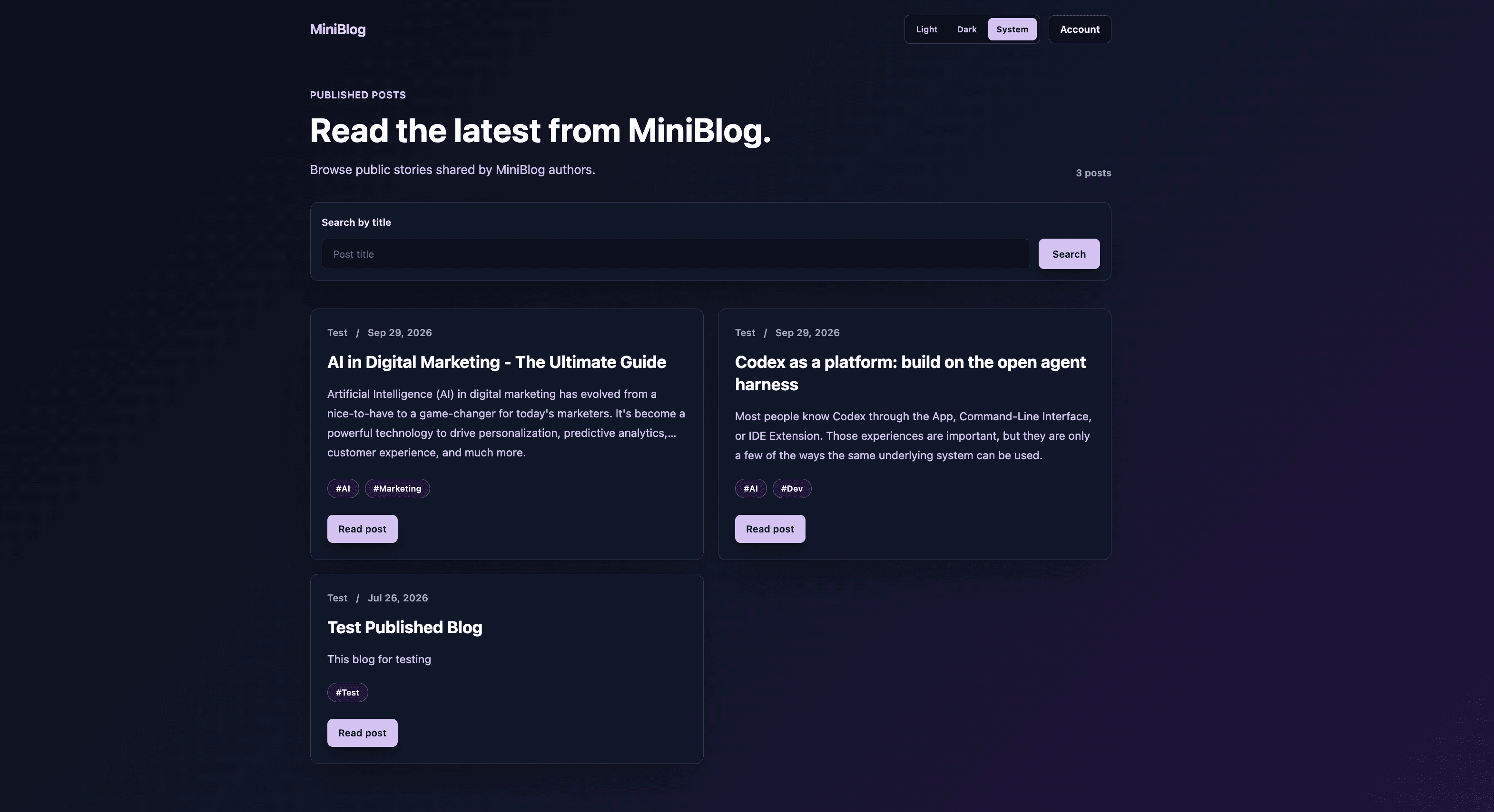 Mini Blog Project